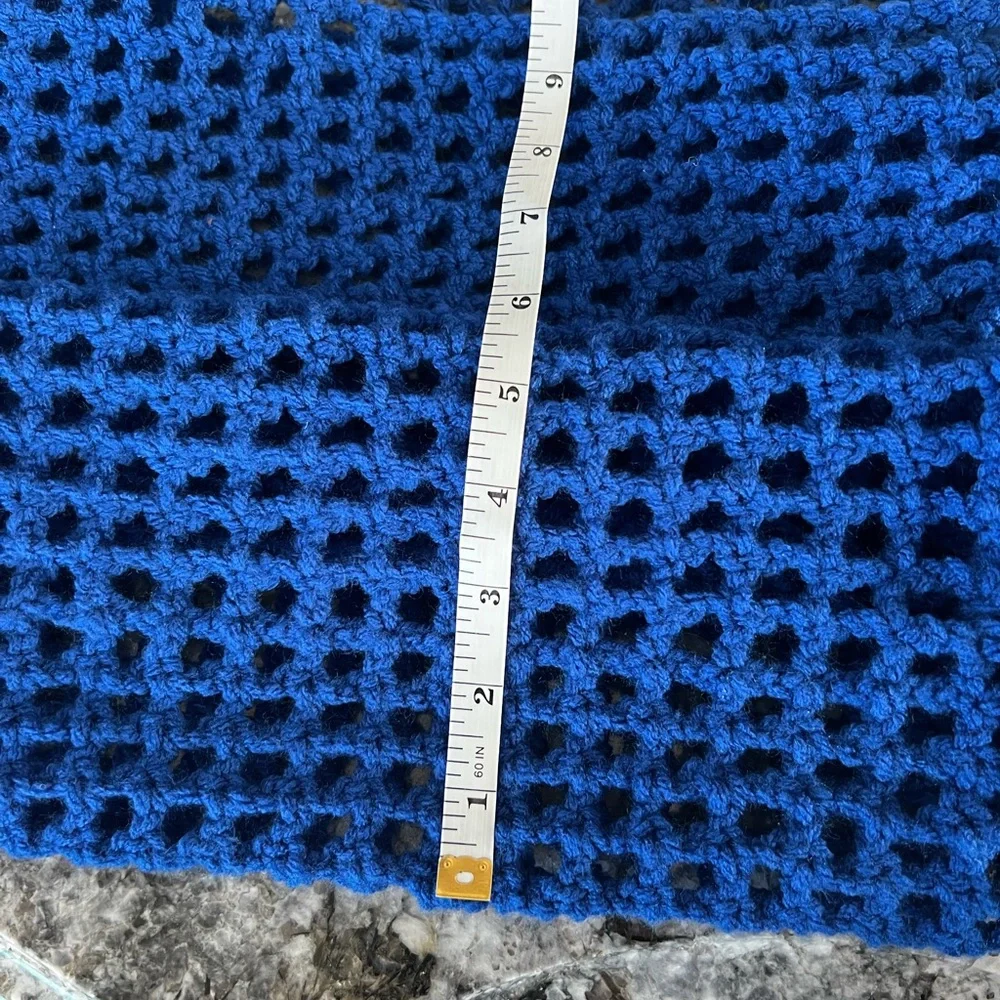 ☀️ Hand Crocheted Blue Boho Beach Tote ☀️ - Picture 11 of 12